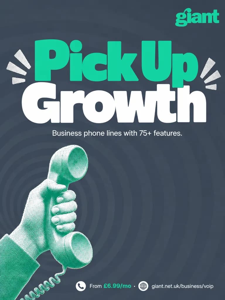 Pick Up Growth — business phone lines with 75+ features (£6.99/mo)