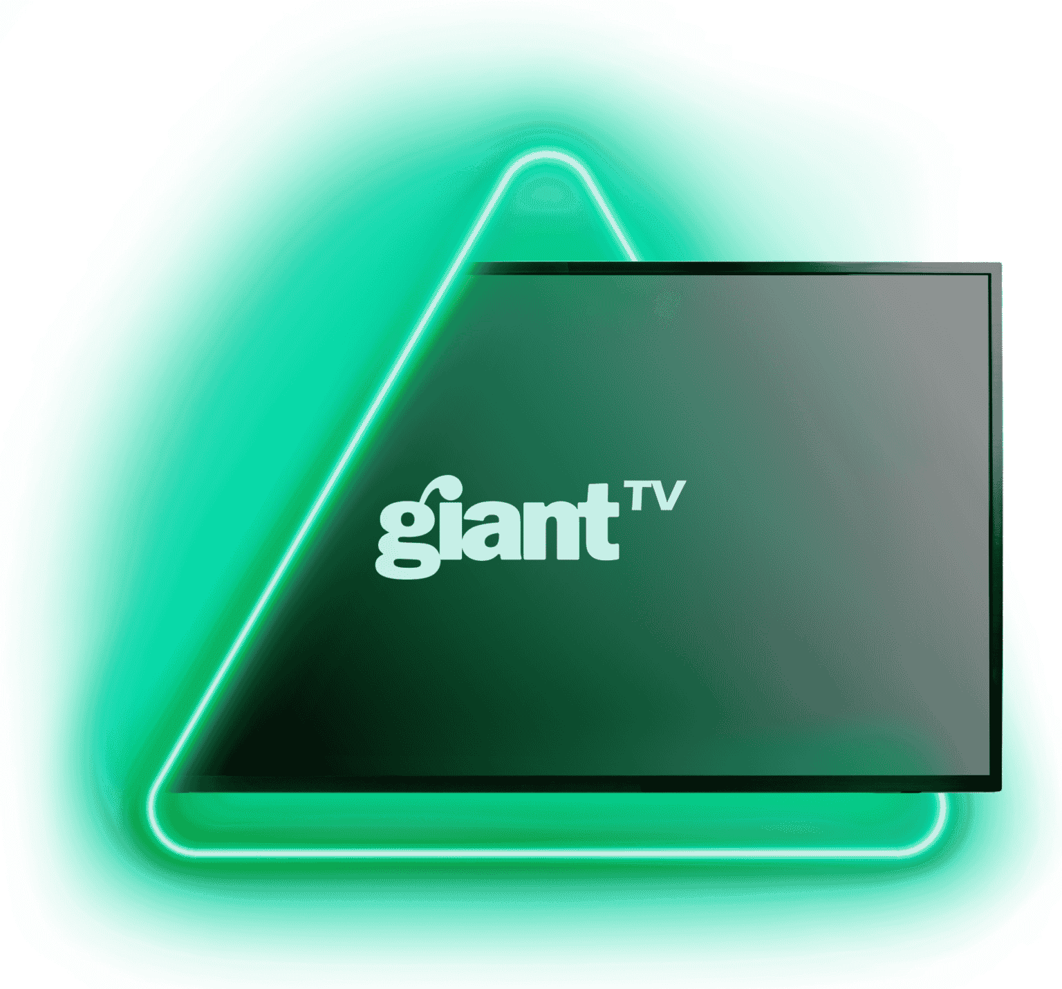 Giant TV interface showing UK channels