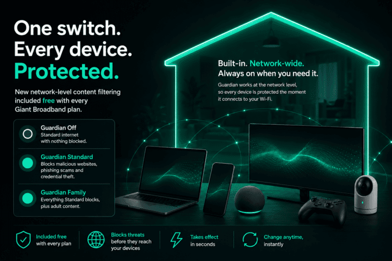 Giant Broadband launches Guardian — one-tap online safety for every device in the home