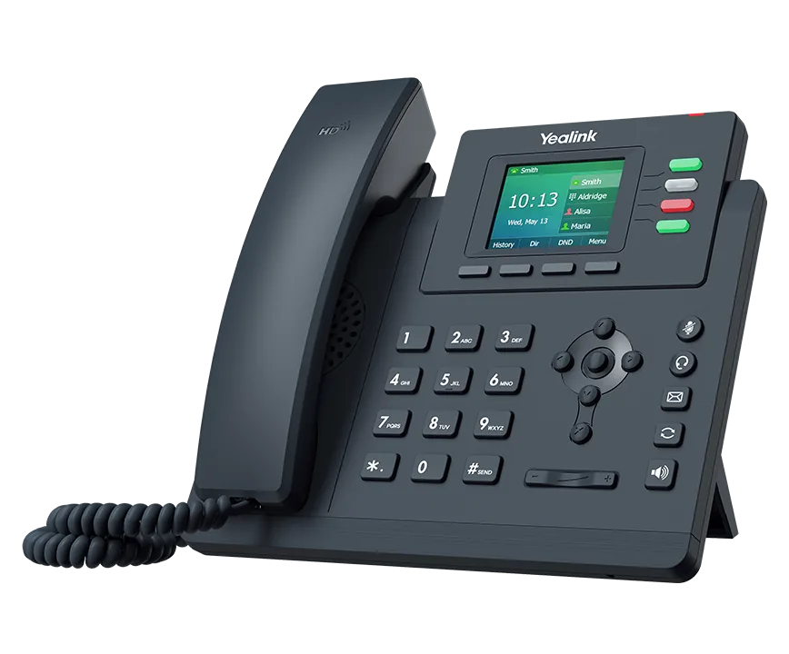 Yealink T33G IP desk phone with colour display and physical handset.
